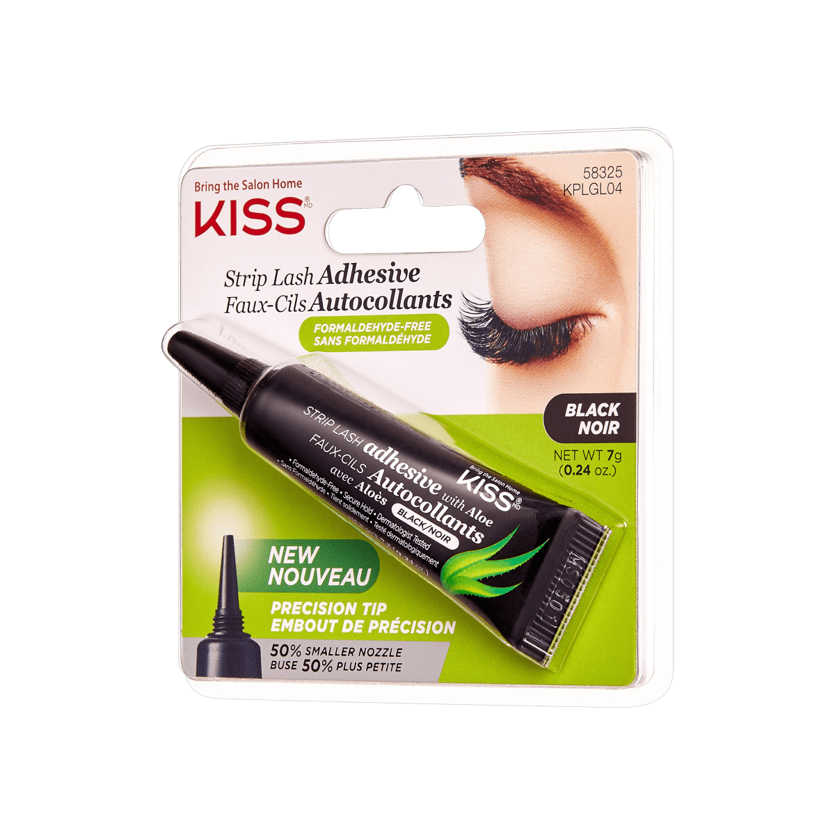 Kiss Aloe Vera Lash Adhesive - Pegamento Negro para Pestañas Postizas Resistente al Agua