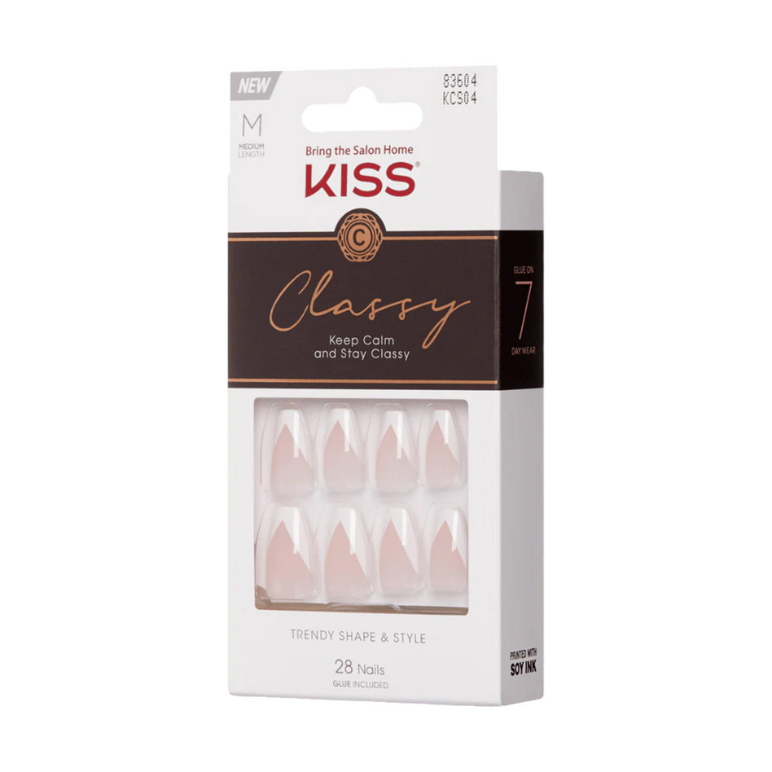 Uñas Postizas Punta Francesa Blanca - Silk Dress KISS