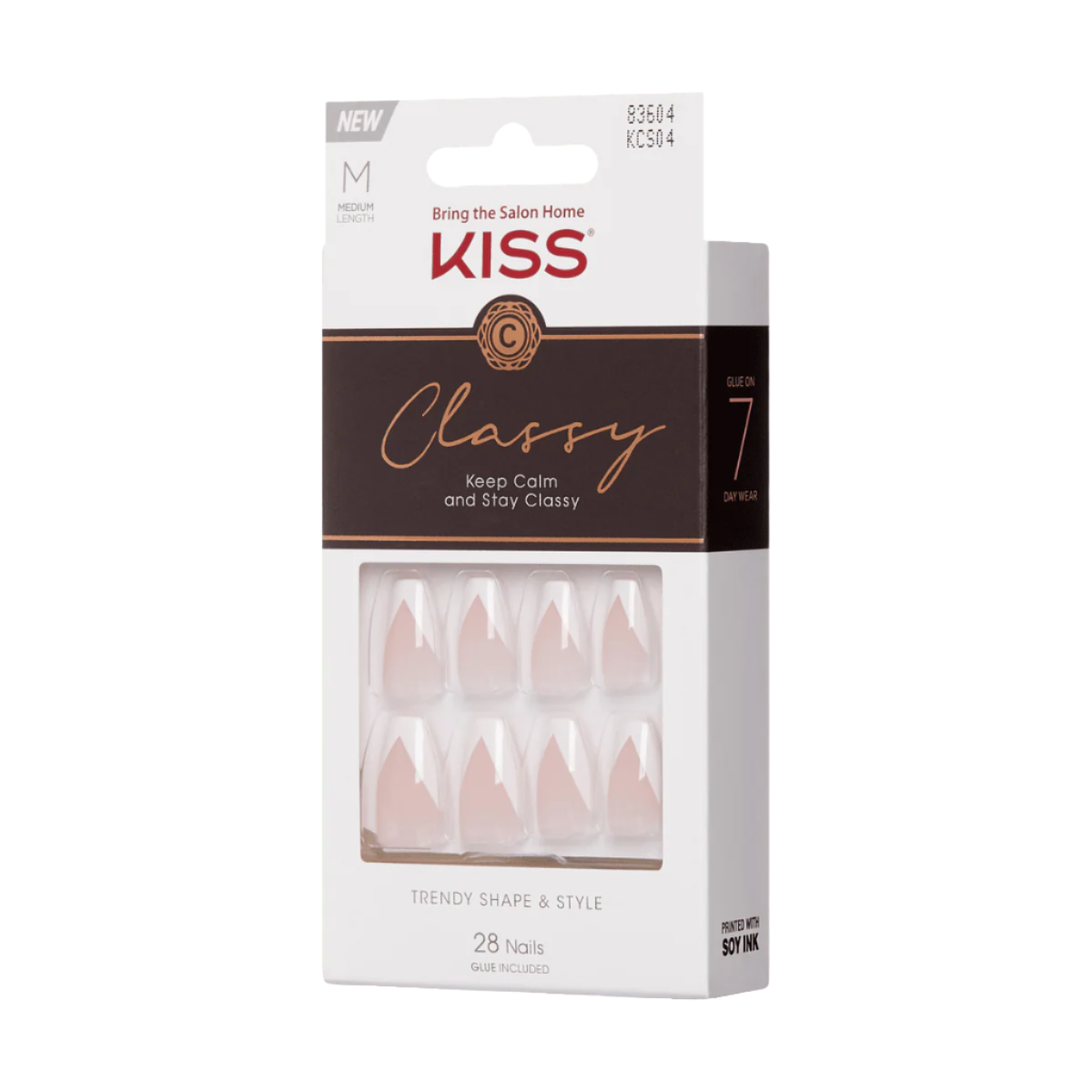 Uñas Postizas Punta Francesa Blanca - Silk Dress KISS