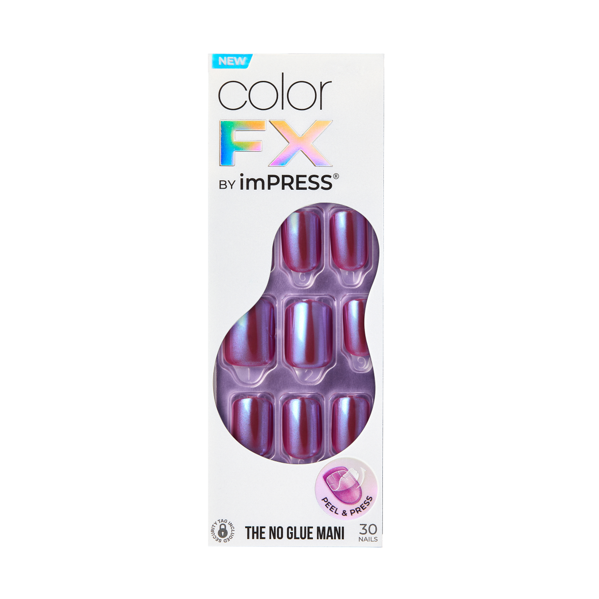 Uñas colorFX by imPRESS Press-On Moradas Brillantes - Infinity