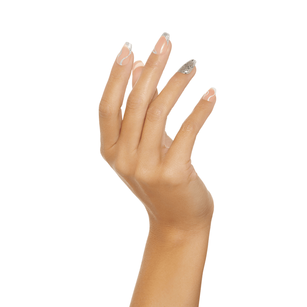 KISS Voguish Fantasy Uñas Punta Francesa Glitter Coffin - Fashspiration