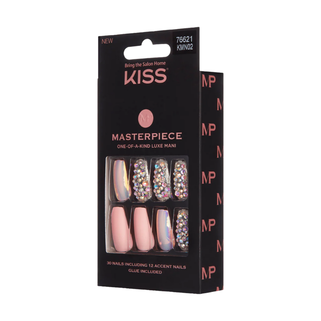 Uñas Postizas Luxe Rosa con Brillos Coffin - Everytime I Slay