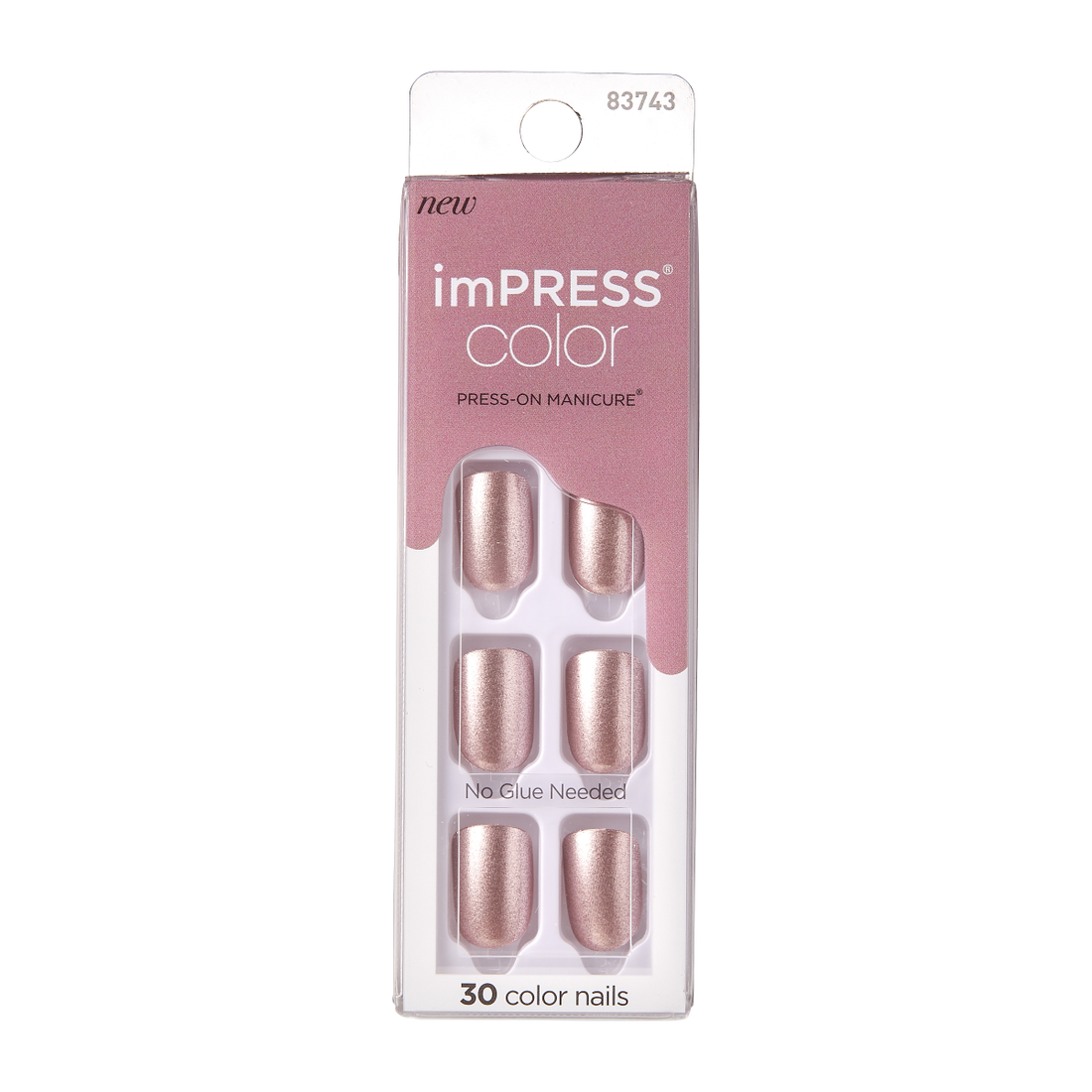imPRESS Color Champagne Pink - Uñas Press-On Rosa Metálico Elegante