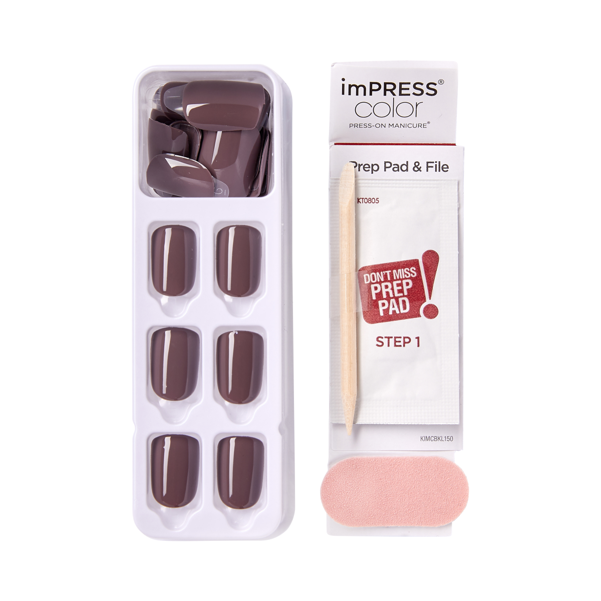 Uñas imPRESS Color Chocolate Press-On Manicure - Try Gray