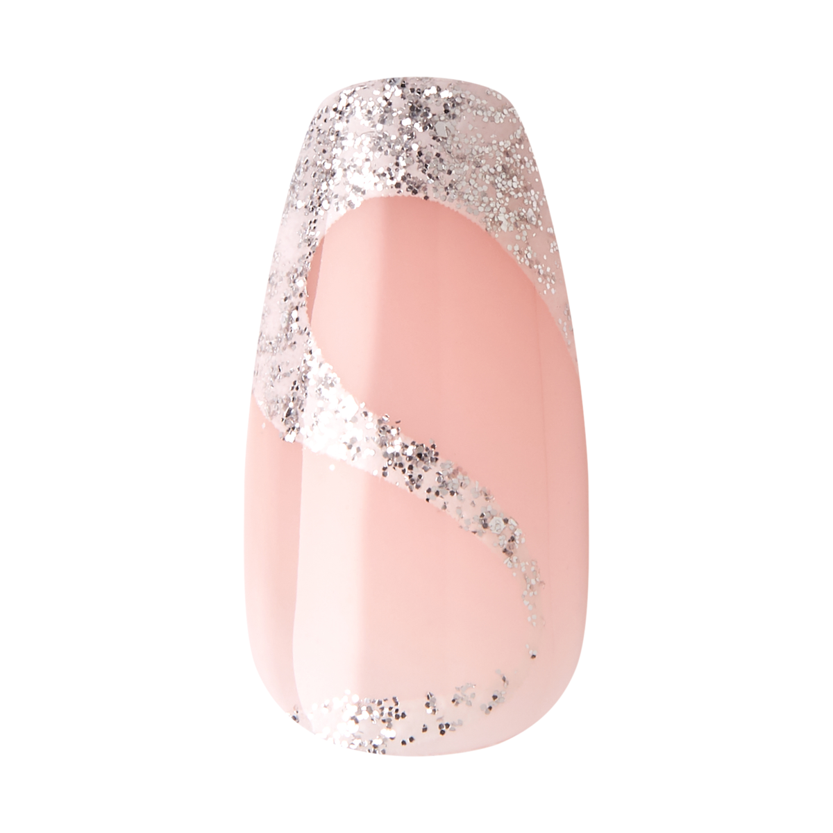 KISS Voguish Fantasy Uñas Punta Francesa Glitter Coffin - Fashspiration