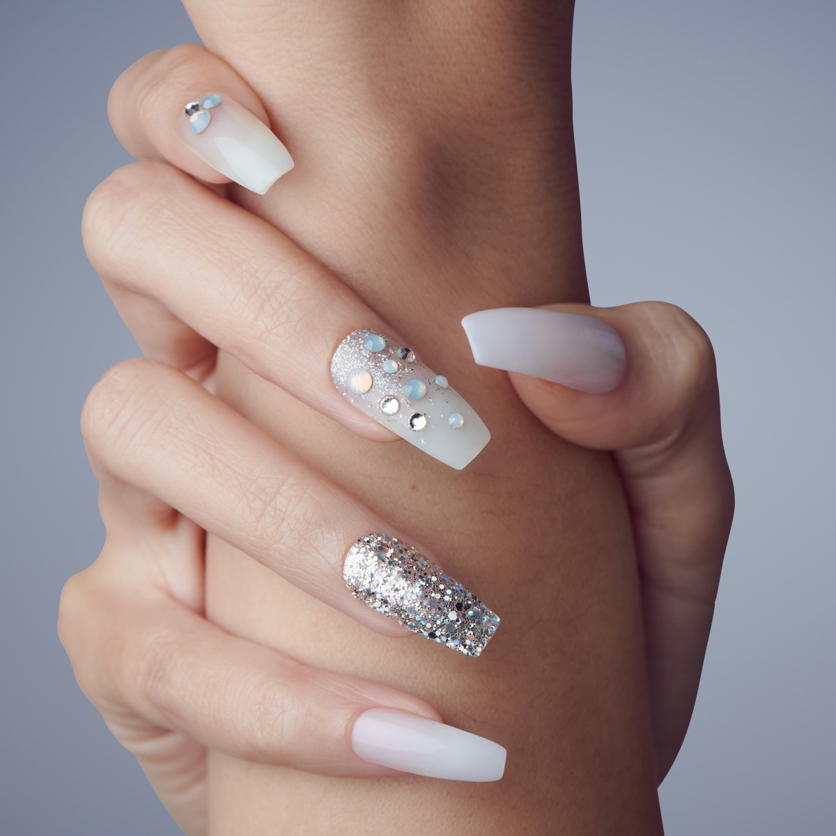 Uñas Masterpiece One-of-a-Kind Luxe Mani Azul con Glitter - No.1