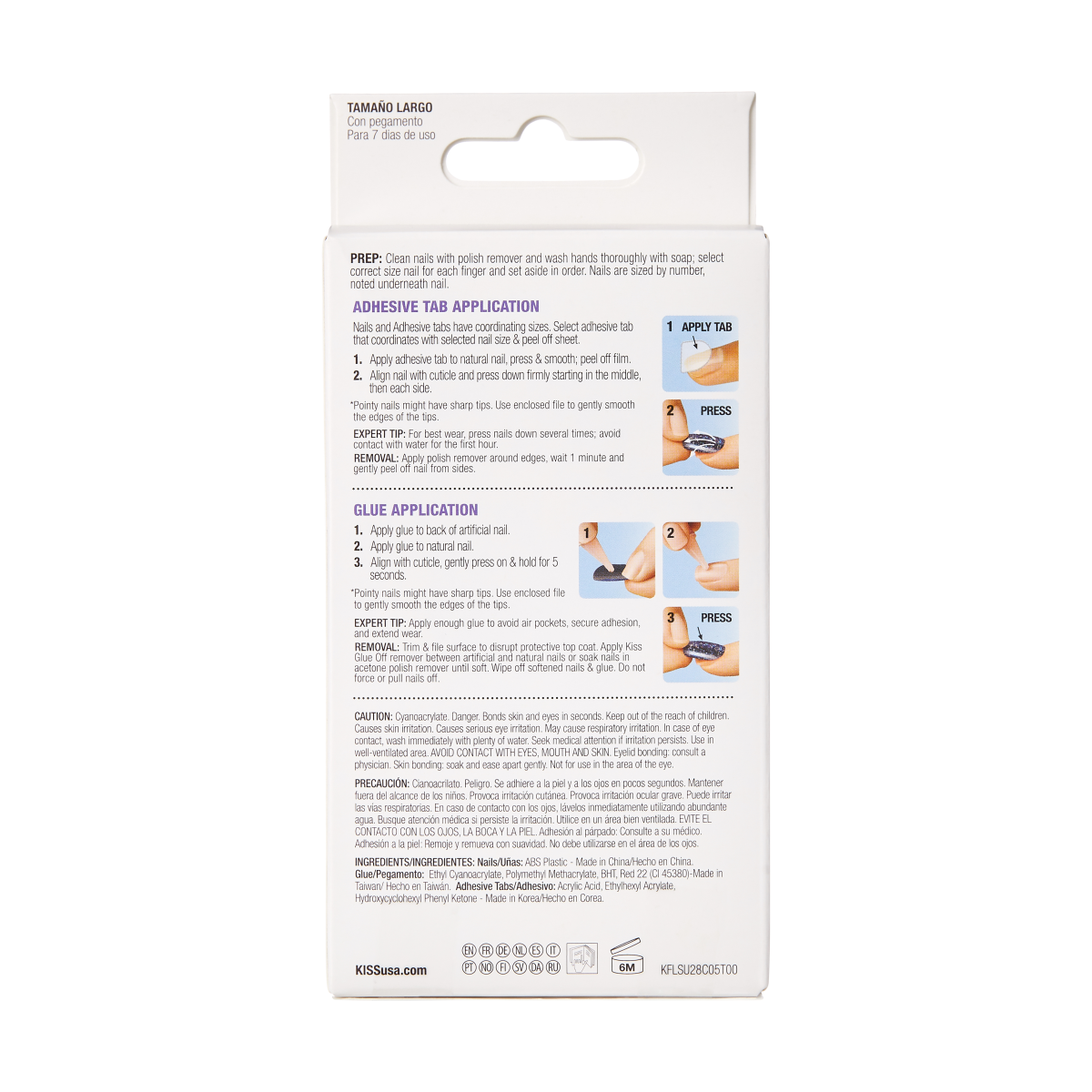 KISS Uñas Postizas Gel Azules Coffin Largas - Sunshine Beauty