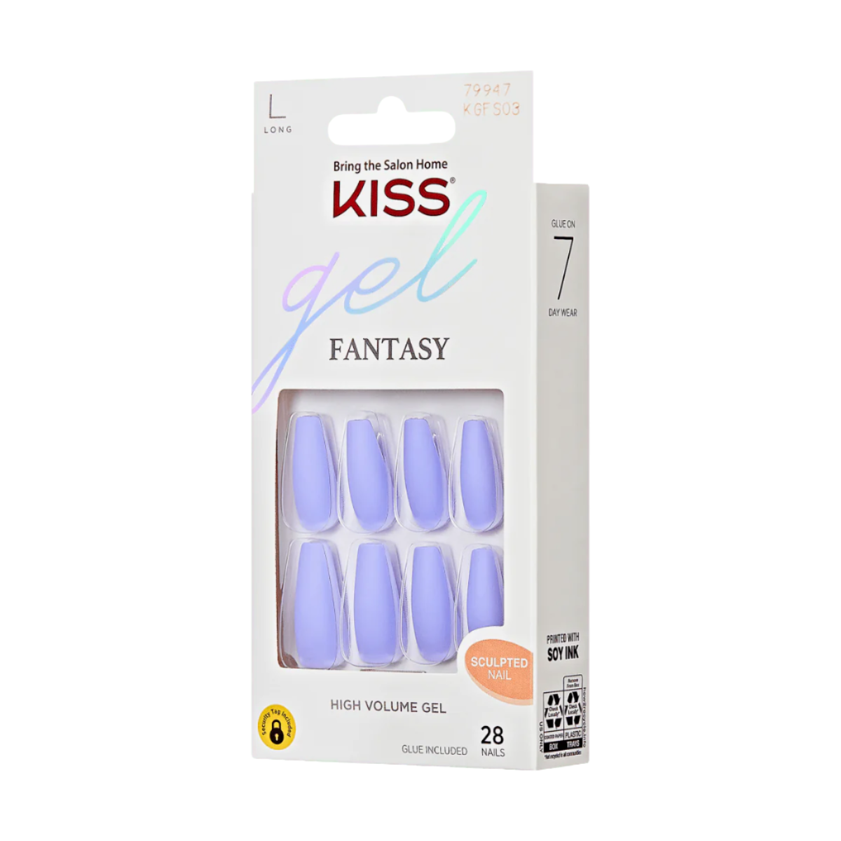 KISS Gel Fantasy Sculpted Uñas Lila Coffin - Night After