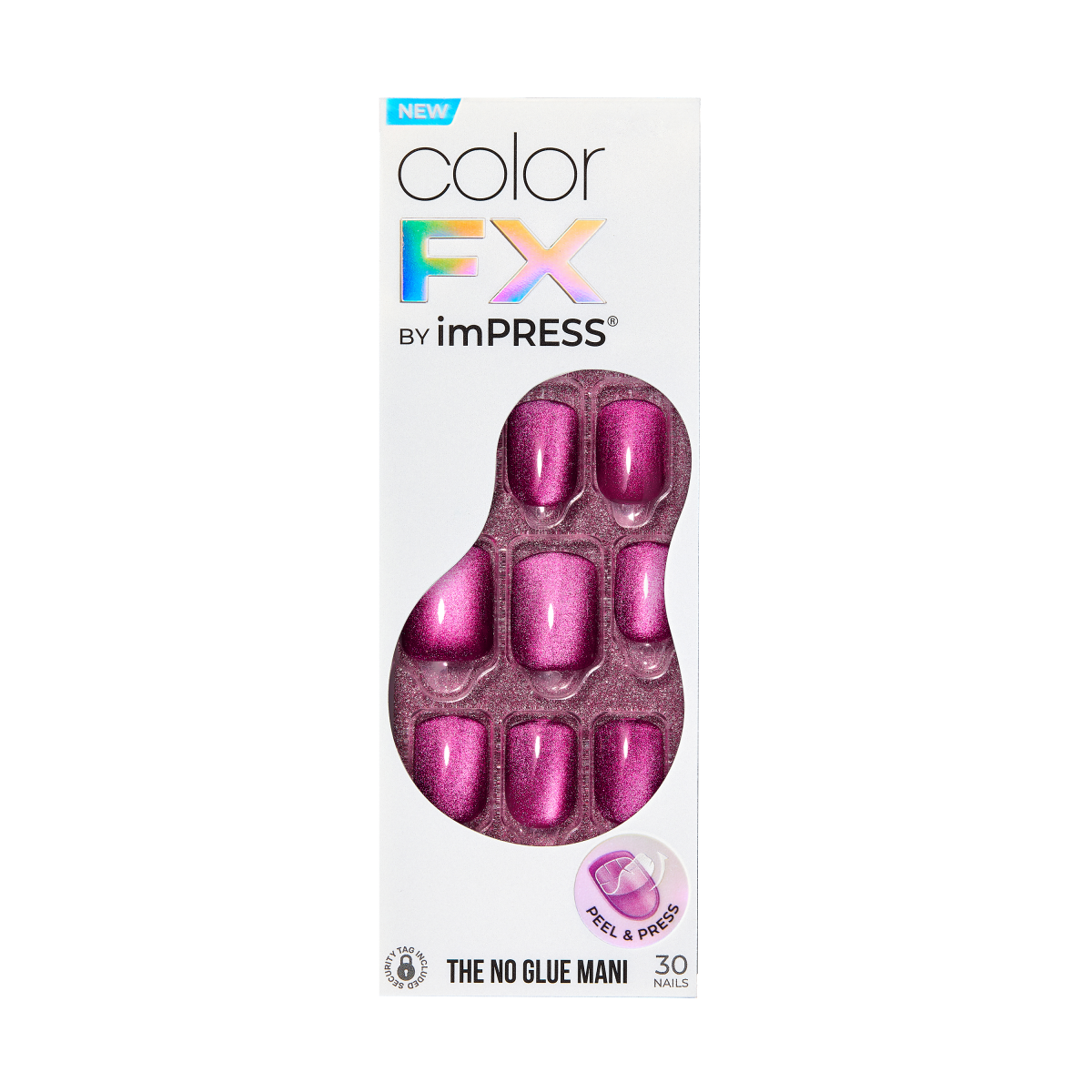 Uñas imPRESS ColorFX Fiusha Cromado - Manicure Sin Pegamento 7 Días