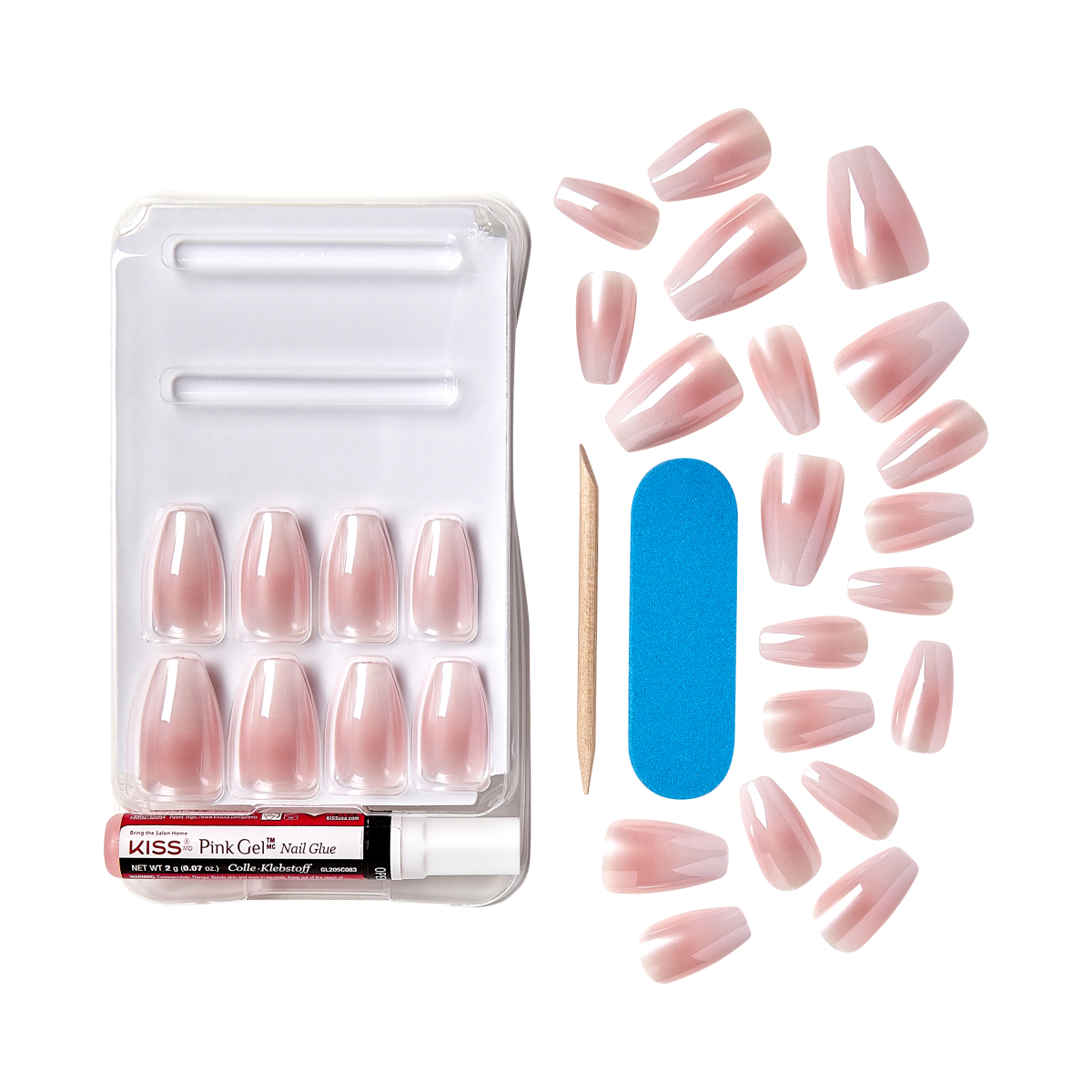 KISS Gel Fantasy Allure Uñas Postizas Rosa Brillante - Essential