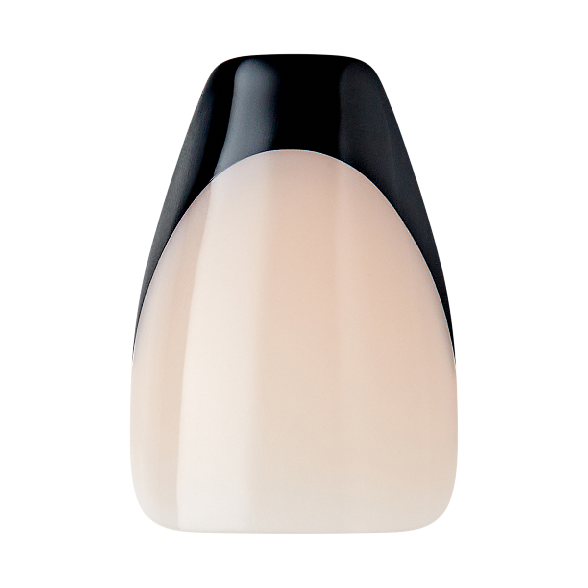 Salon Acrylic Uñas Punta Francesa Negro Coffin - Flame