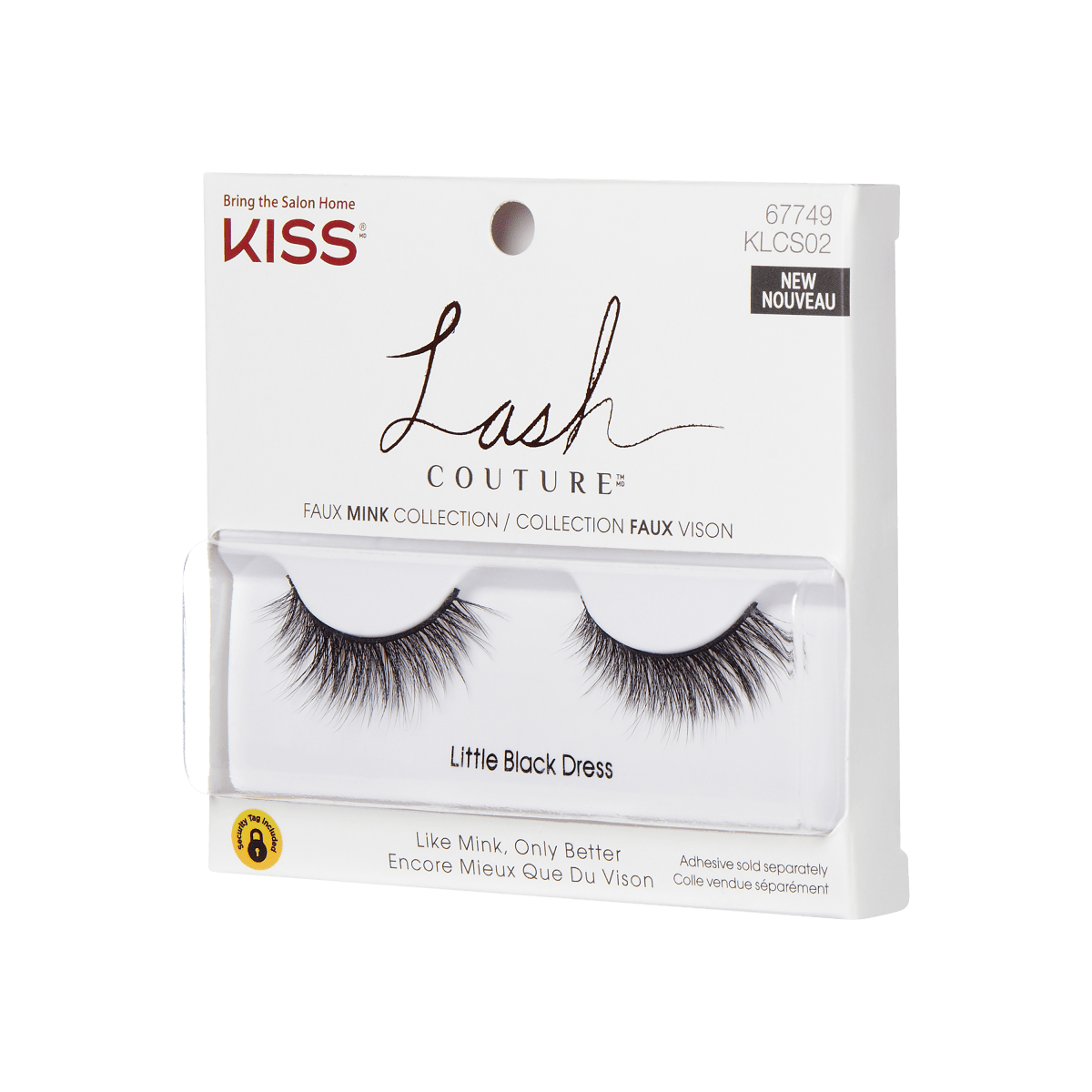Pestañas postizas KISS Lash Couture Faux Mink Little Black Dress en empaque
