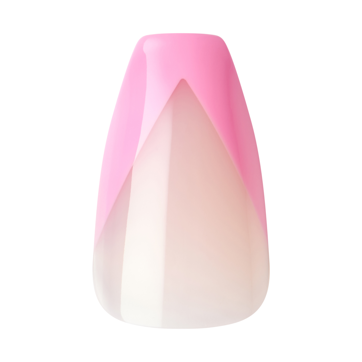 KISS Salon Acrylic Uñas Punta Francesa Rosa Coffin - Squared