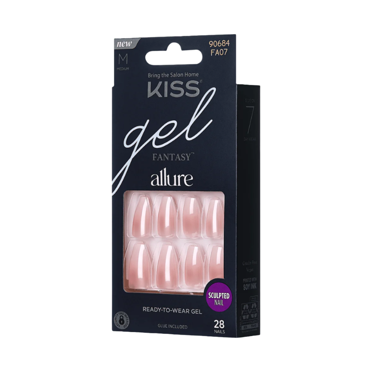 KISS Gel Fantasy Allure Uñas Postizas Rosa Brillante - Essential