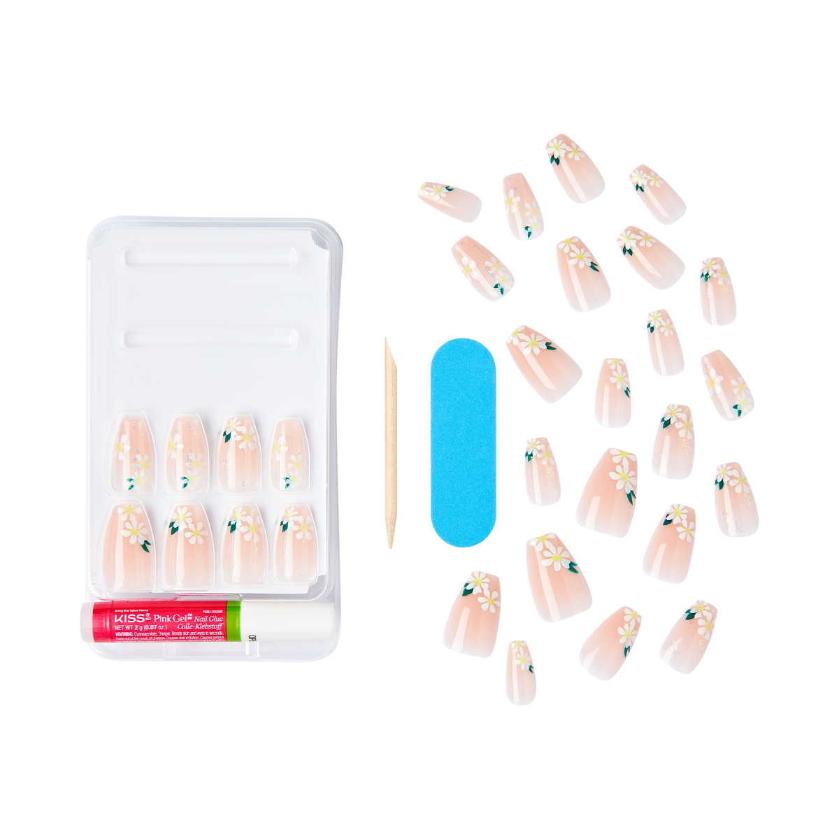 KISS Voguish Fantasy Uñas Coffin Floral - 4 Wheel Drive