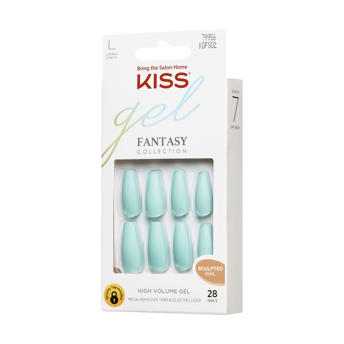 KISS Uñas Postizas Gel Aqua Coffin Largas - Back It Up