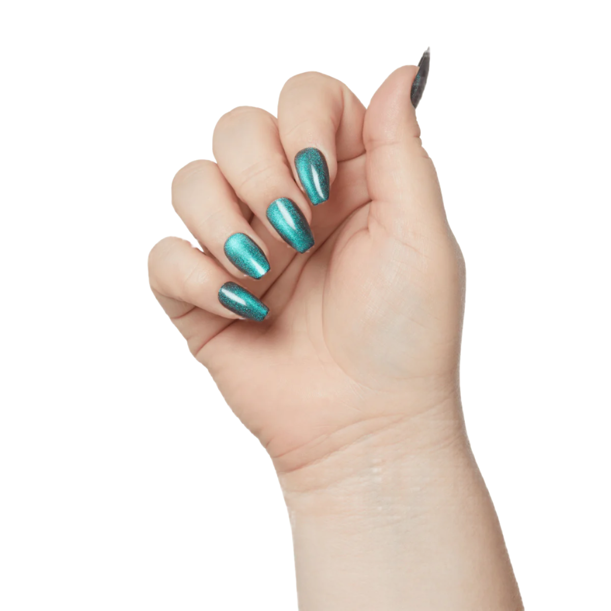 KISS Gel Fantasy Magnetic Uñas Postizas Verde Metálico Coffin - Chameleon