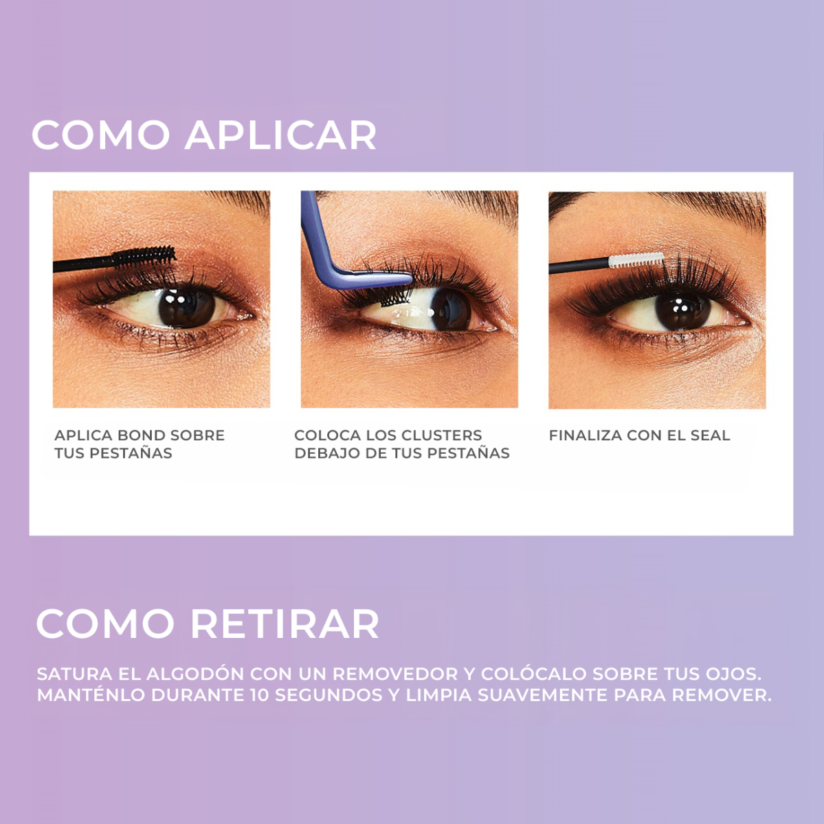 Comparación antes y después de aplicar extensiones KISS FALSCARA con adhesivo Bond & Seal