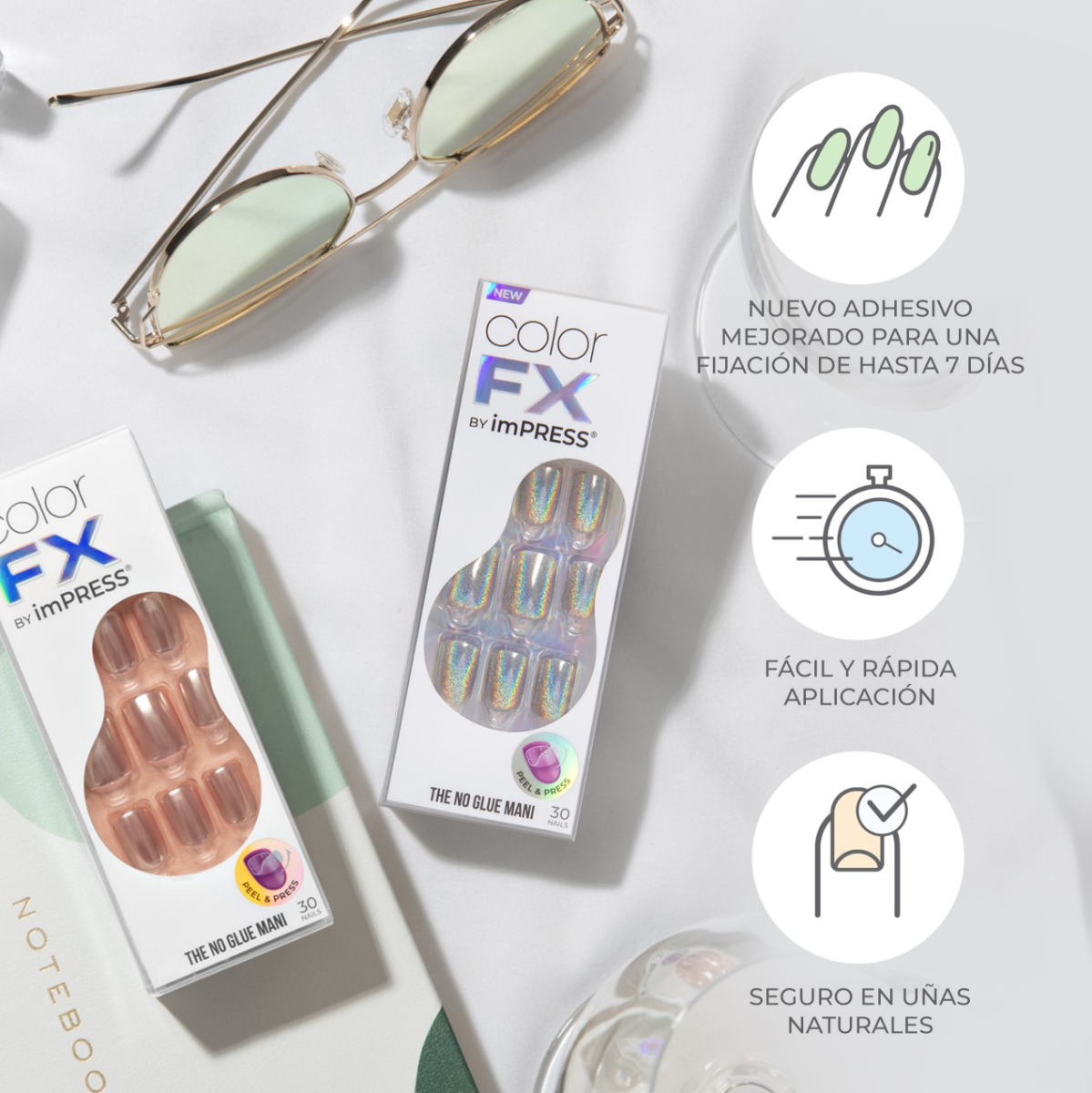 Uñas colorFX by imPRESS Press-On Verde Metálico - Better Things