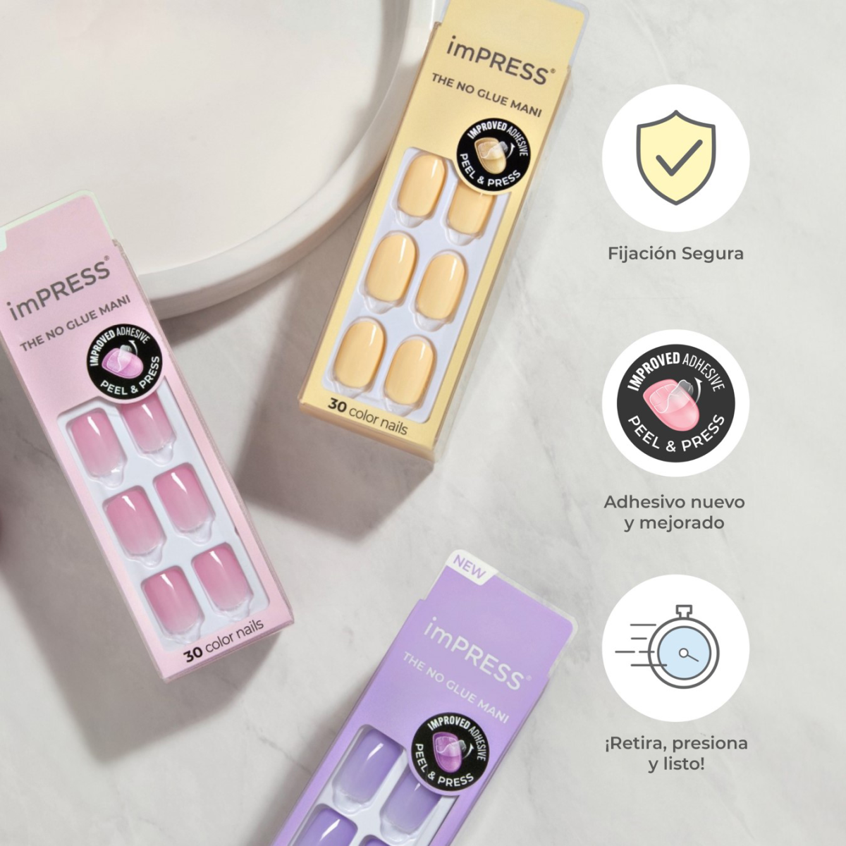 Uñas imPRESS Color Chocolate Press-On Manicure - Try Gray