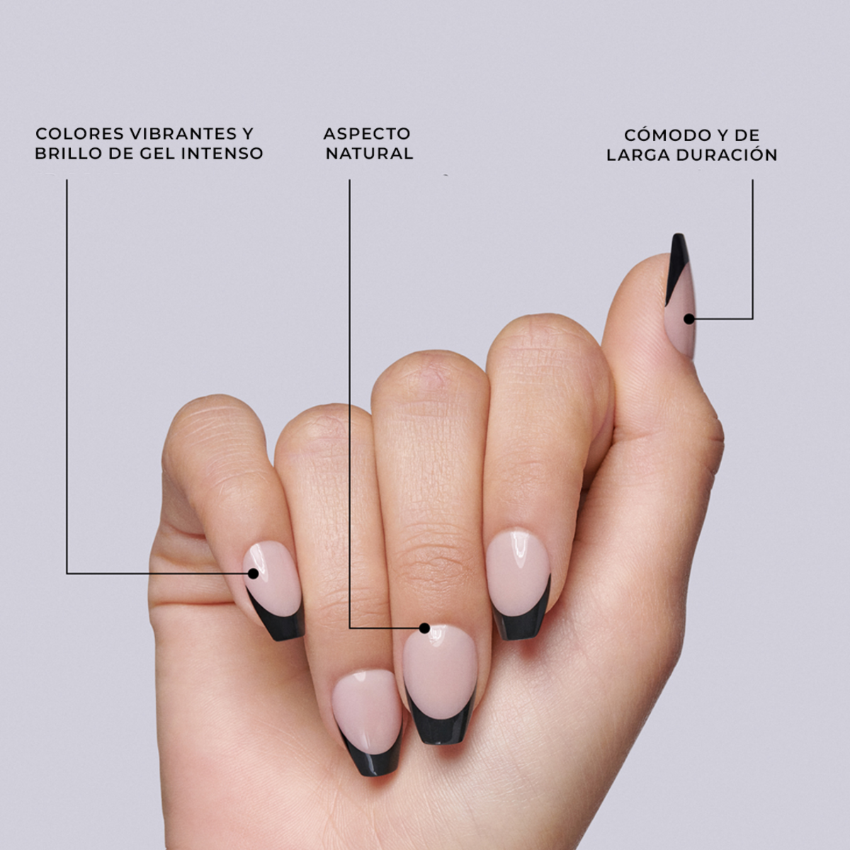 KISS Salon Acrylic Uñas Punta Francesa Rosa Coffin - Squared