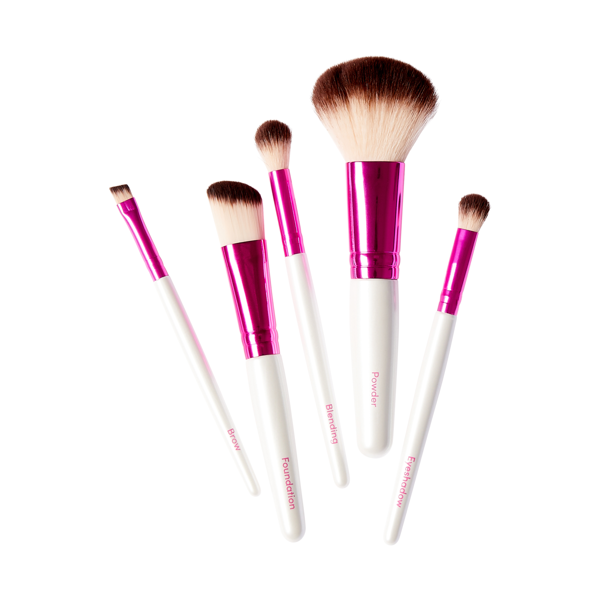 Set de 5 Brochas de Maquillaje Total Face - Ruby Kisses (Polvo, Base, Ojos y Cejas)