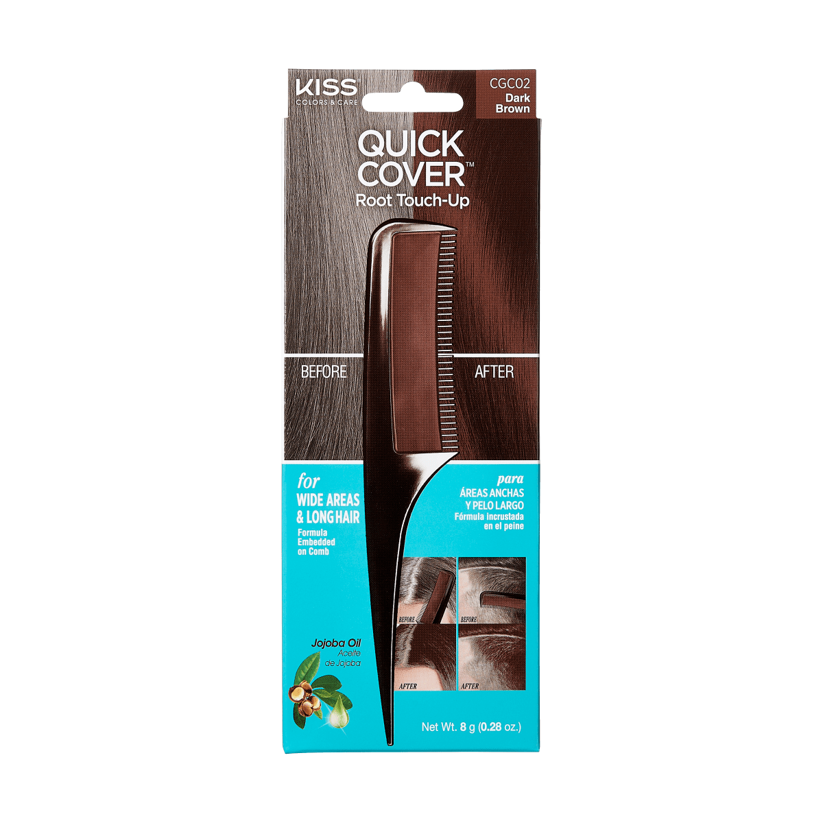 KISS Colors & Care Temp Comb-On - Dark Brown