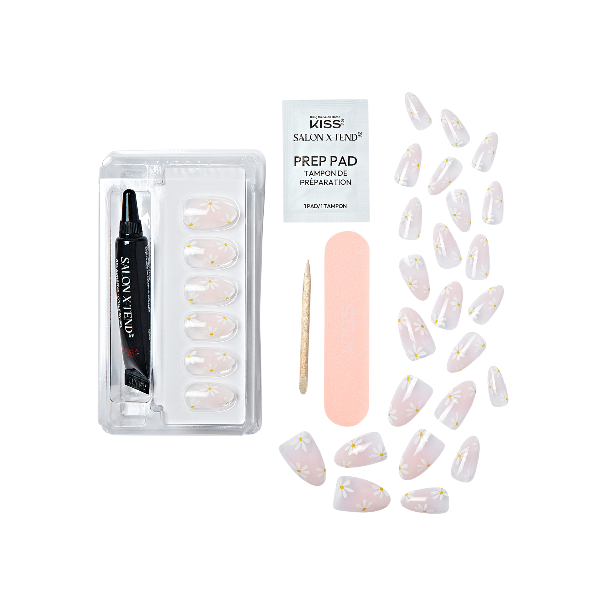 Uñas Postizas Almond Flores Salon X-tend - Red Flags