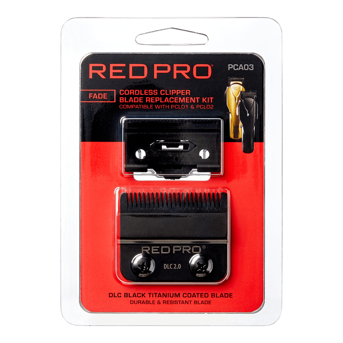 RED PRO by KISS Kit de Reemplazo de Cuchillas Clipper Fade - Negro