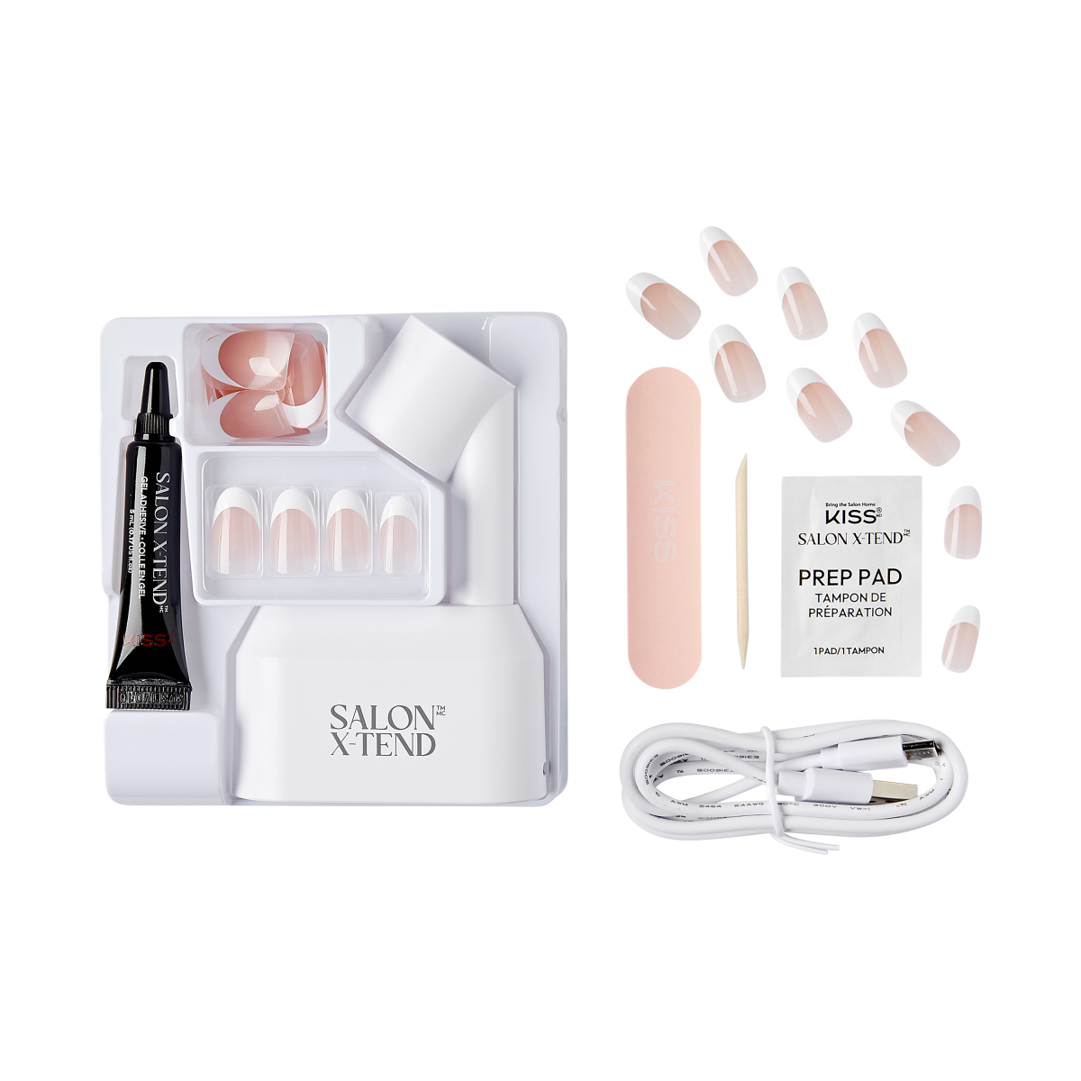 Kit Inicial Salon X-tend Uñas Almond Punta Francesa