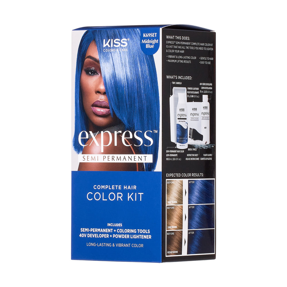 KISS Colors & Care Semi-Permanent Midnight Blue Set