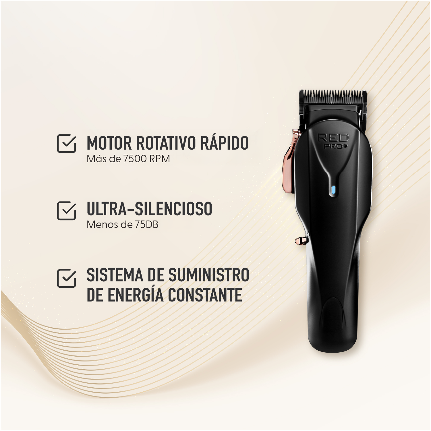 RED PRO by KISS Clipper Inalámbrica Profesional – Negro Matte