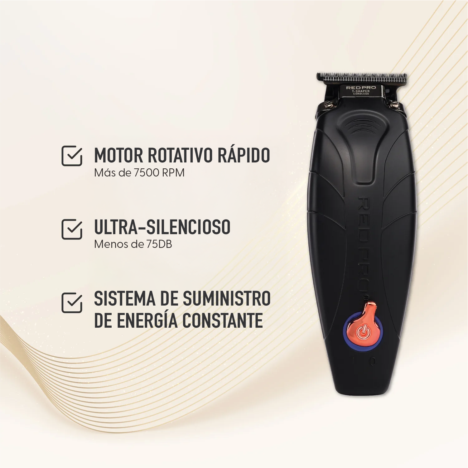 RED PRO by KISS Trimmer Inalámbrica Profesional – Negro Matte