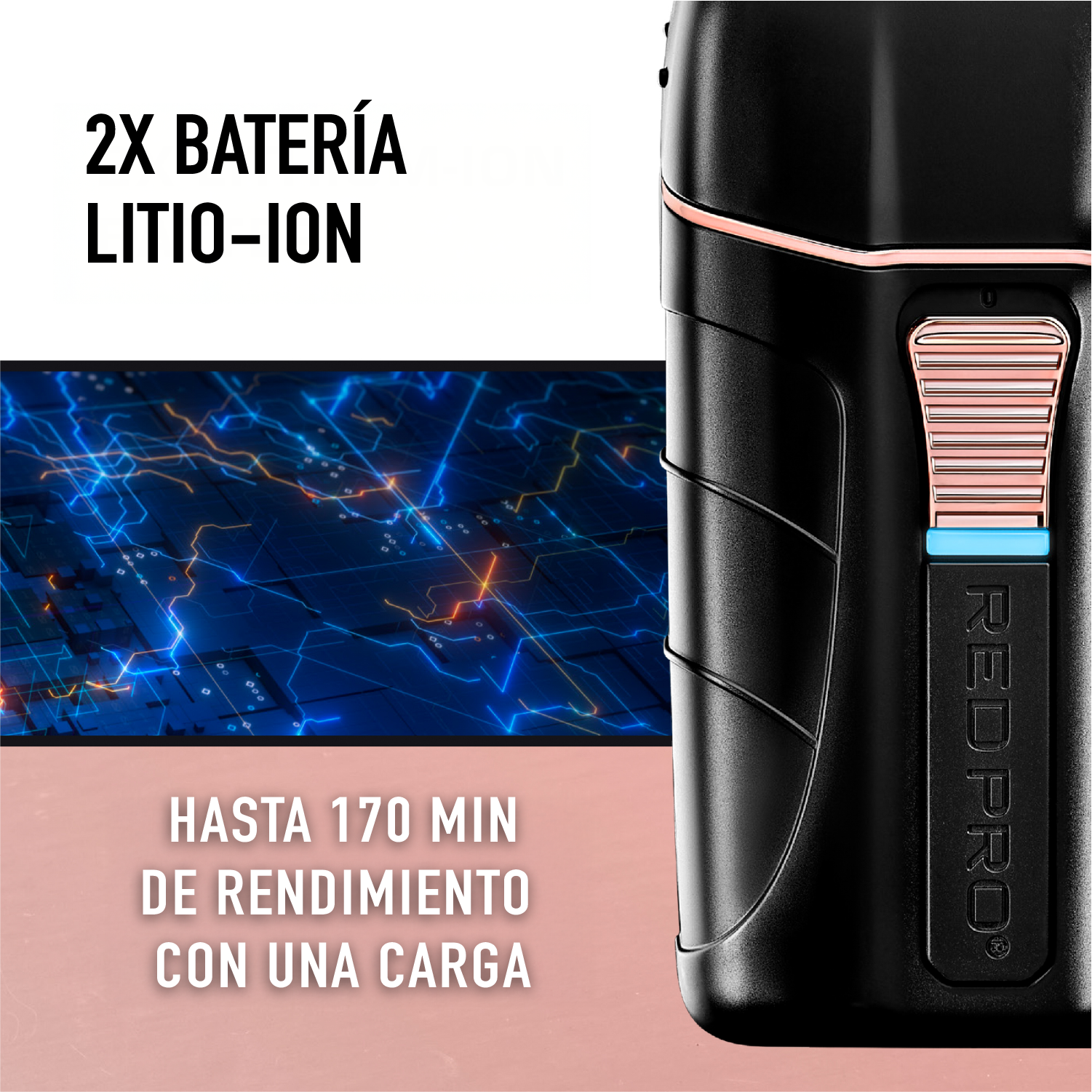 RED PRO by KISS Shaver Inalámbrica Profesional – Negro Matte