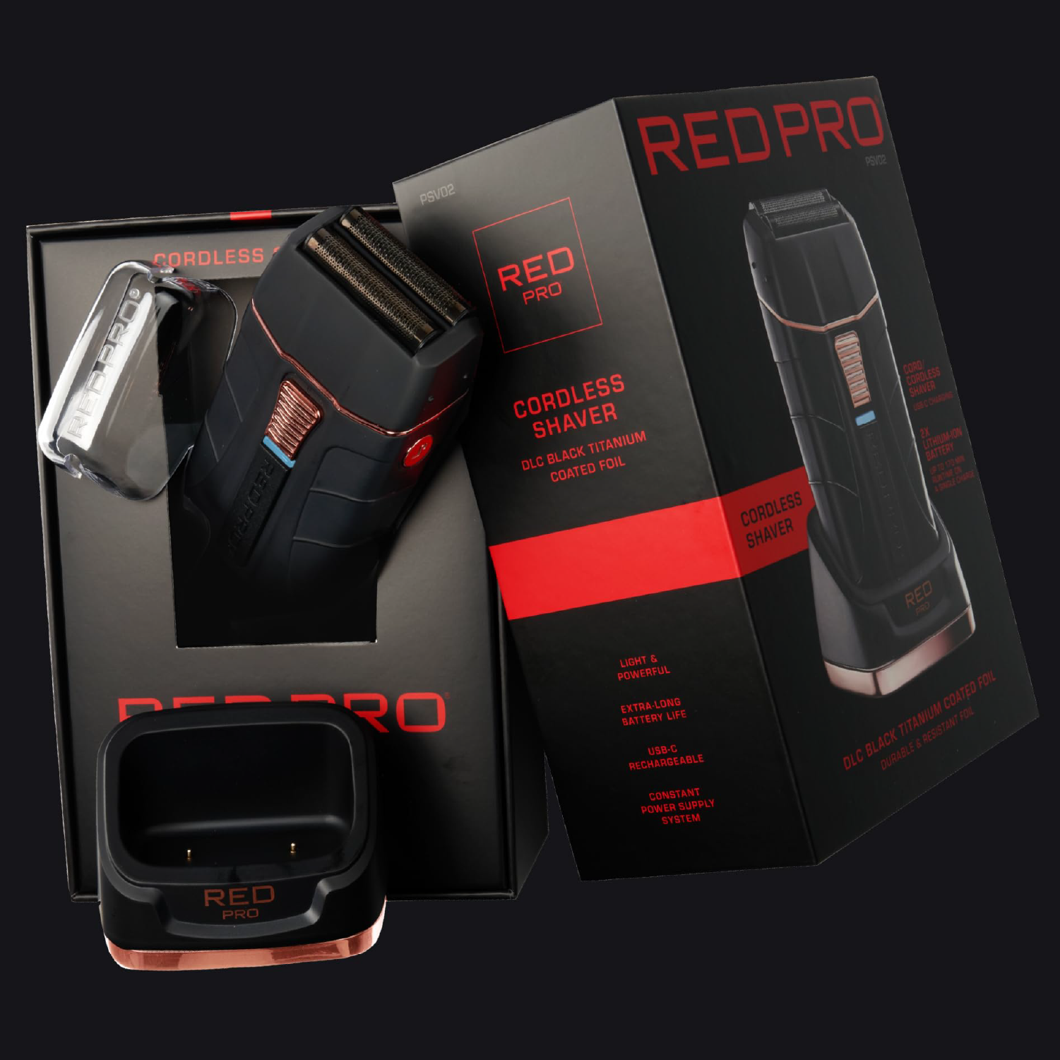 RED PRO by KISS Shaver Inalámbrica Profesional – Negro Matte