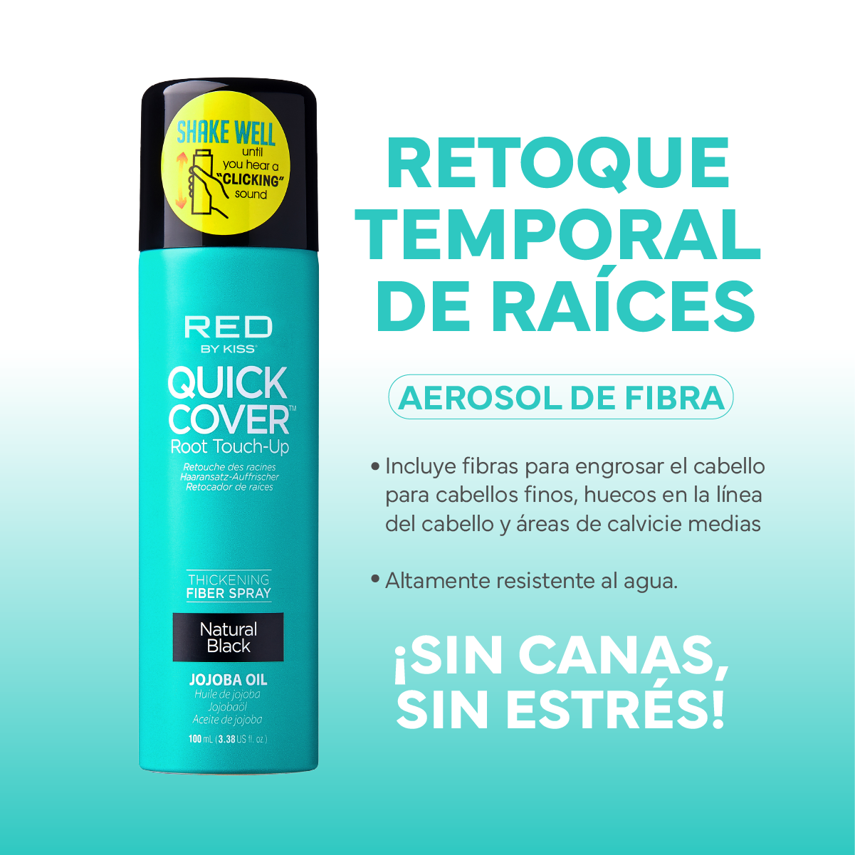 KISS Colors & Care Quick Cover Fiber Spray-Natural Black