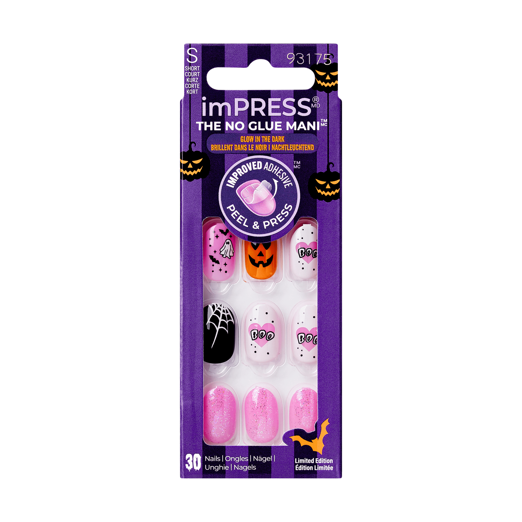 imPRESS Halloween Boo Haunted Waltz - Uñas Press-On Fantasmas Brillan en la Oscuridad