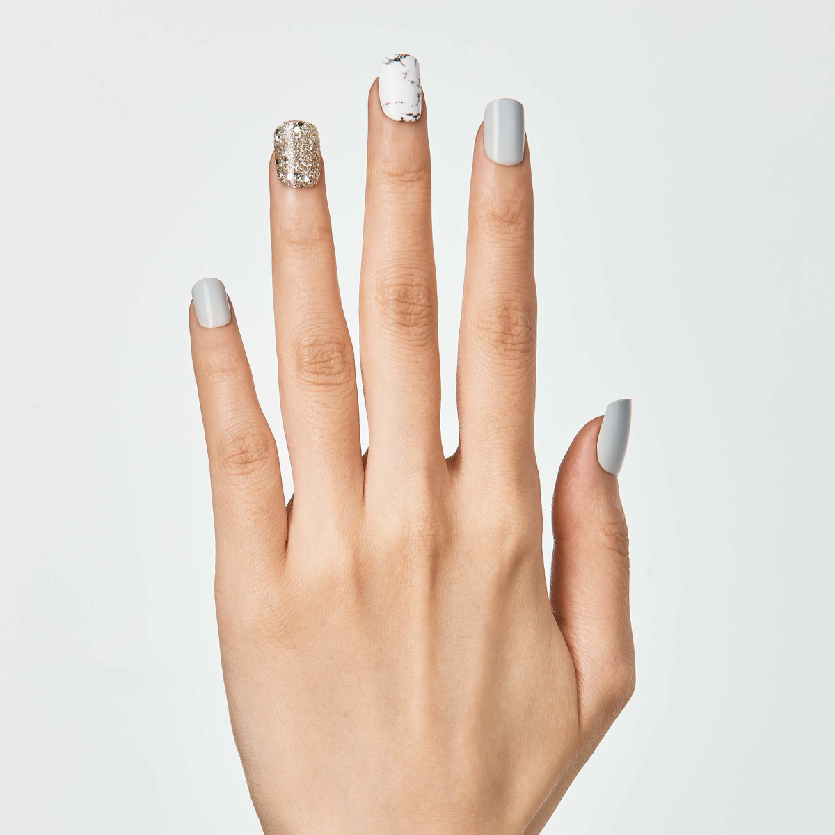 Uñas Press-On Gris - Knock Out