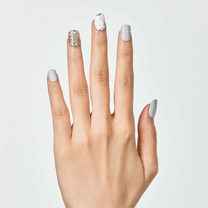 Uñas Press-On Gris - Knock Out