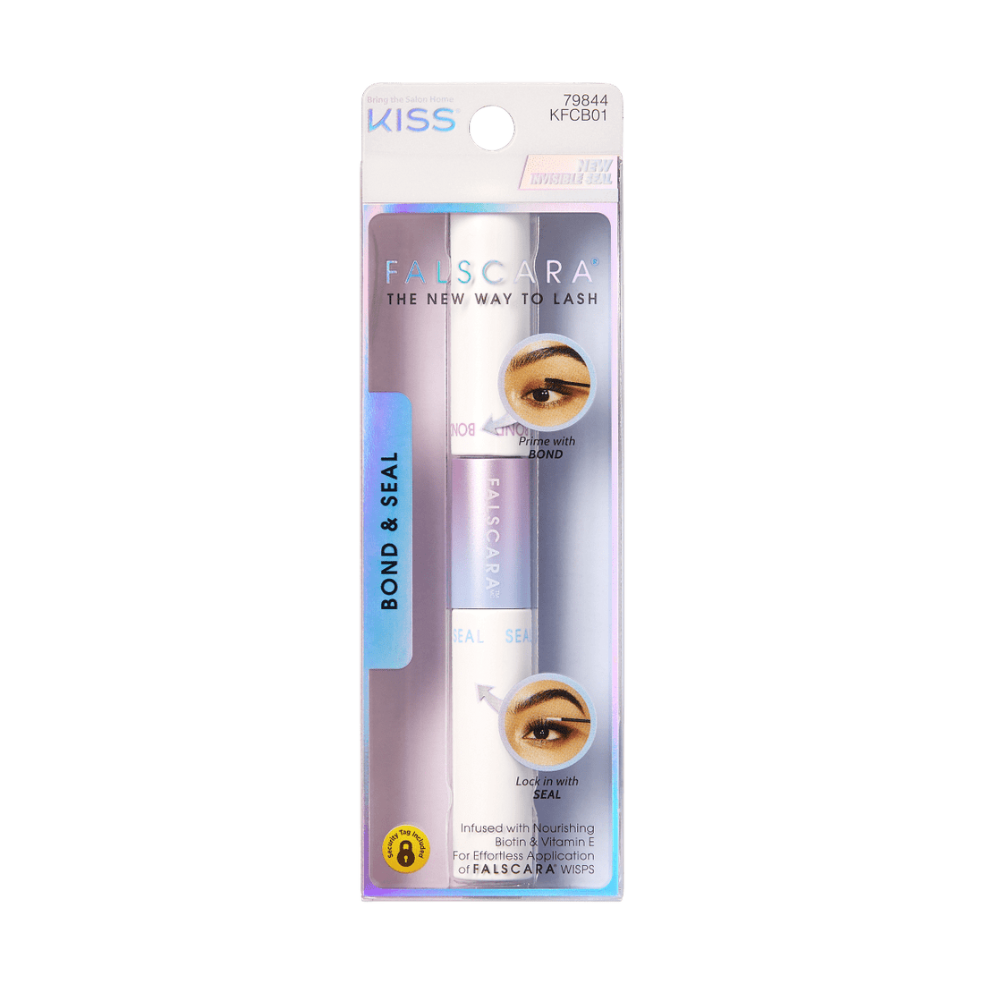 Adhesivo KISS FALSCARA Bond & Seal para extensiones de pestañas DIY, resistente al agua hasta 10 días