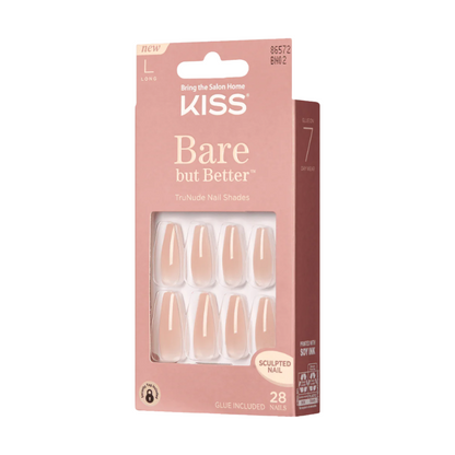 Uñas Postizas Bare But Better Coffin Largas - Nude Drama