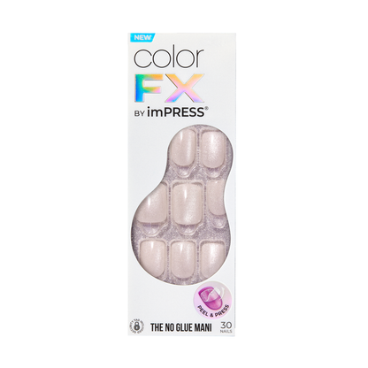 Uñas colorFX by imPRESS Press-On Blanco Glitter - Rebel