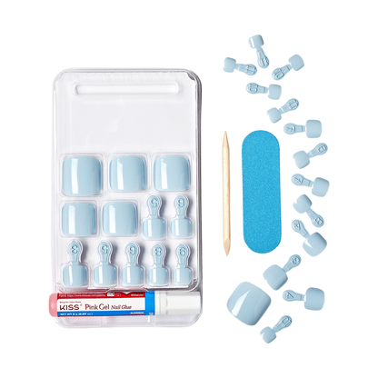 KISS Uñas Postizas para Pies en Gel Azul Claro - Pair of Shoes