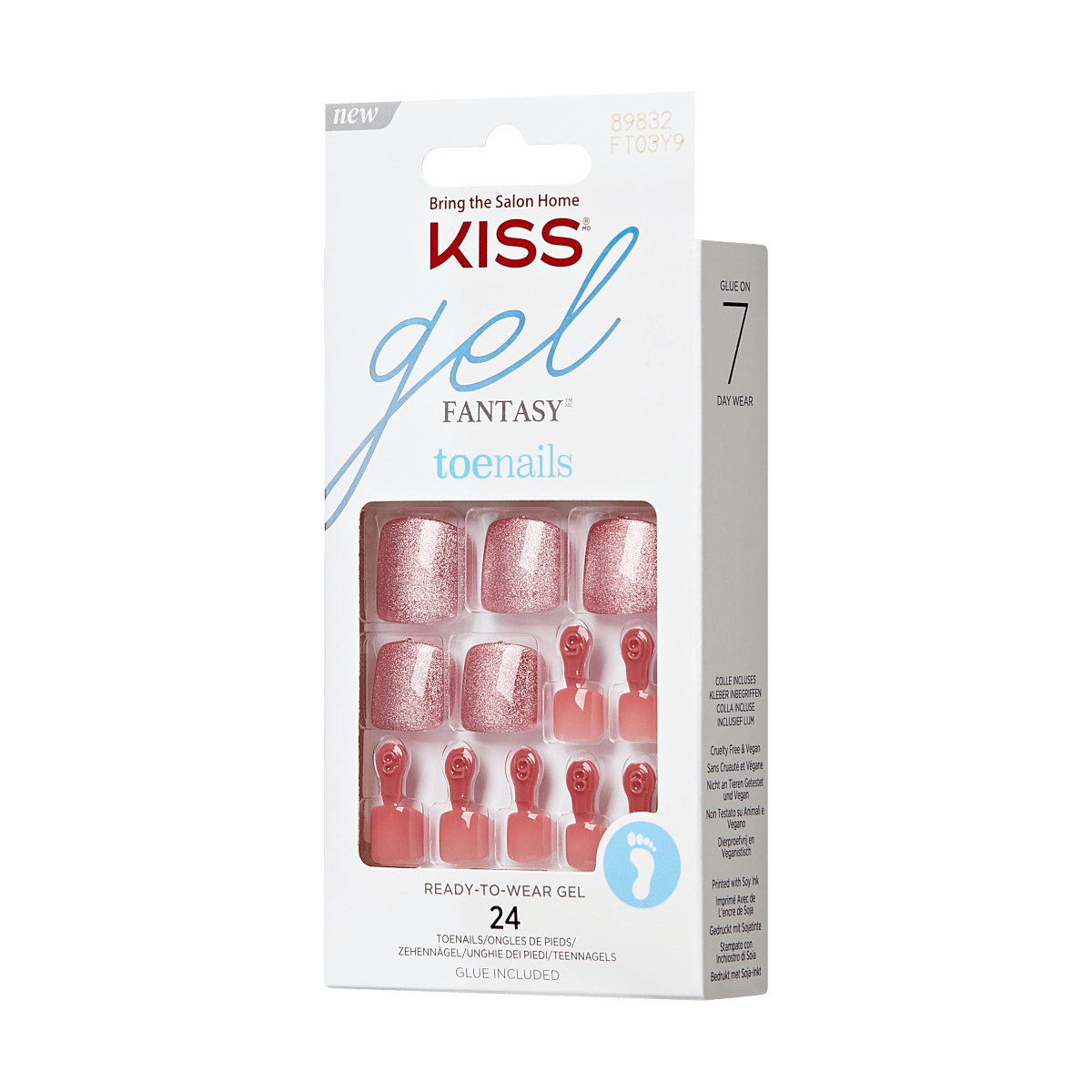 KISS Gel Fantasy Uñas Postizas para Pies Rosa - Miss Fancy