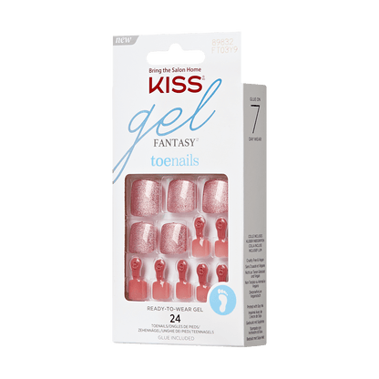 KISS Gel Fantasy Uñas Postizas para Pies Rosa - Miss Fancy