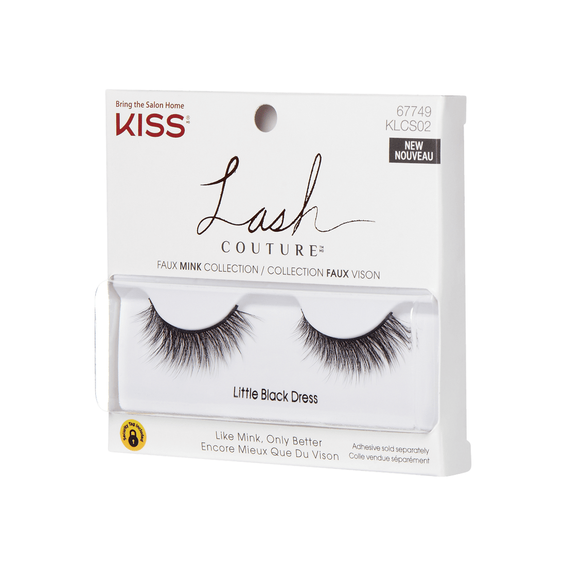 Pestañas postizas KISS Lash Couture Faux Mink Little Black Dress en empaque