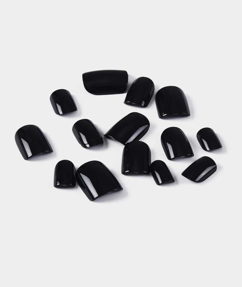 KISS Gel Fantasy Uñas Postizas Cuadradas Negras - Aim High