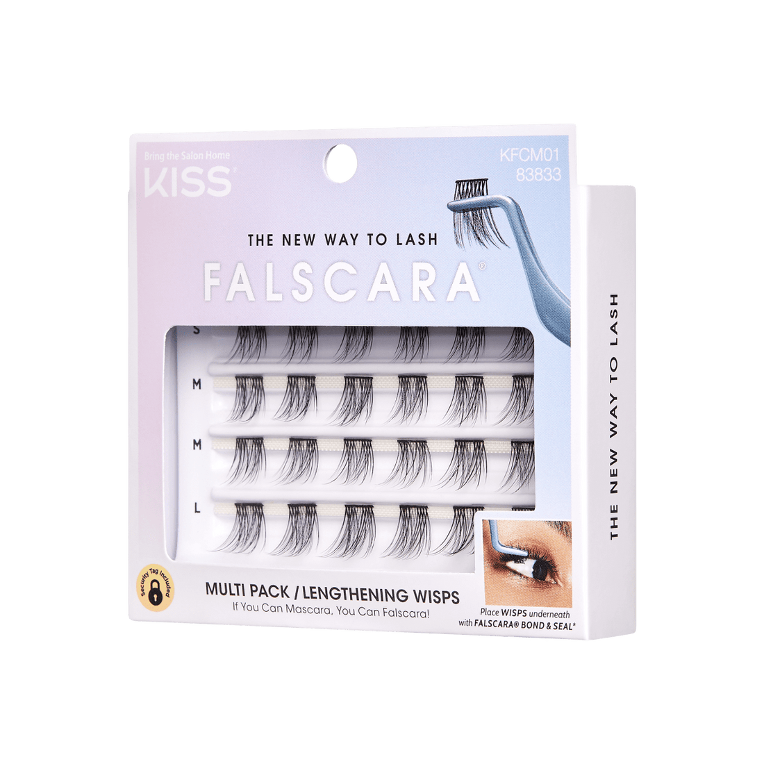 Pestañas postizas Falscara Wisps 24 clusters efecto alargador natural KISS