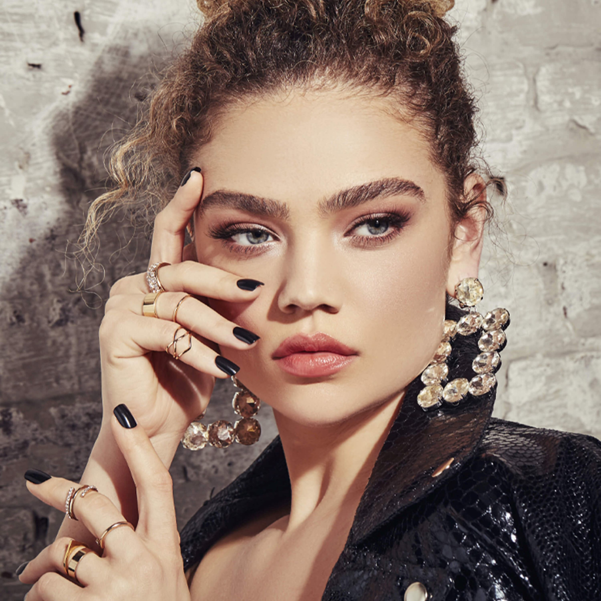 KISS Gel Fantasy Uñas Postizas Cuadradas Negras - Aim High