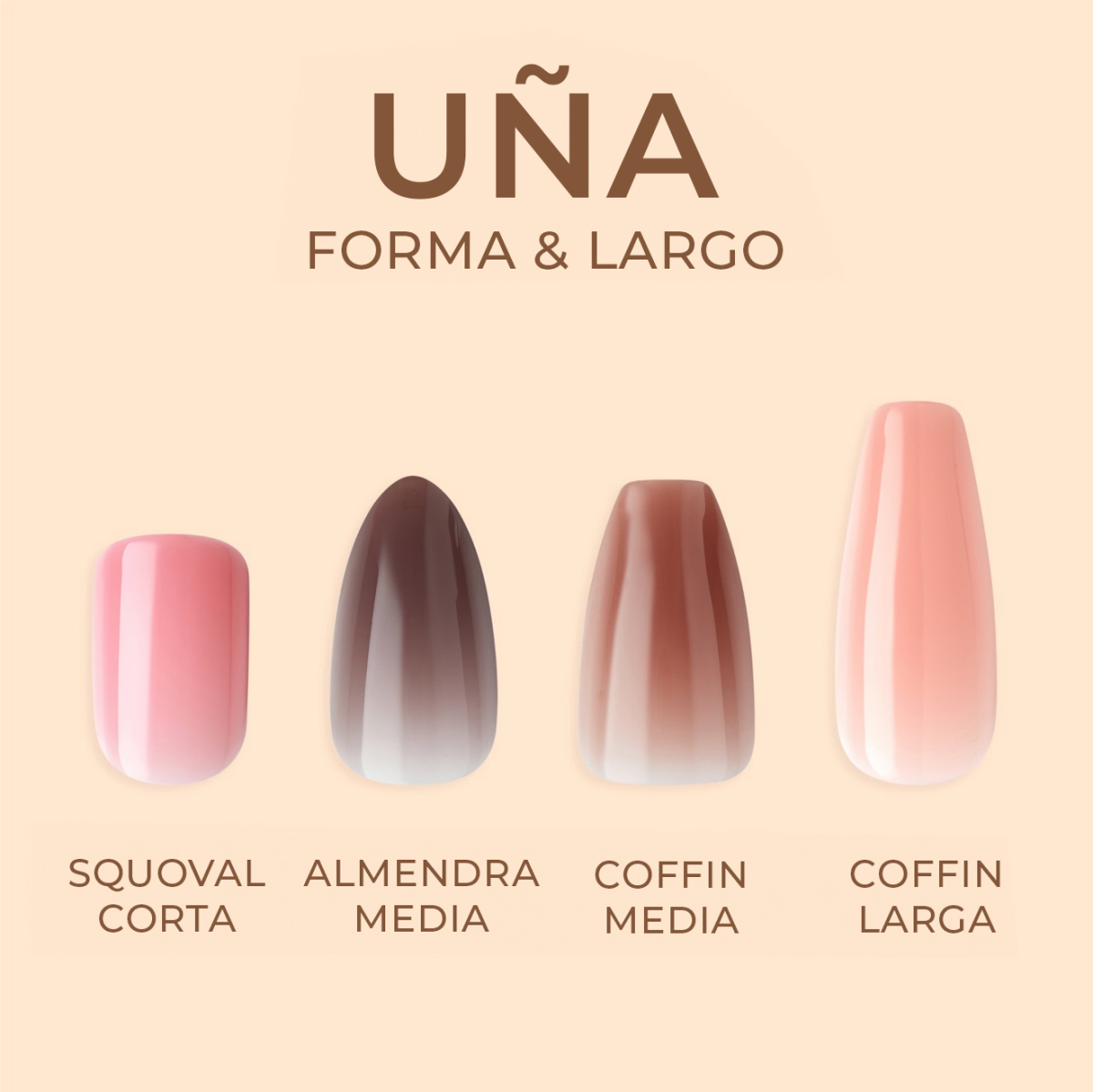 Uñas Postizas Bare But Better Coffin Largas - Nude Drama